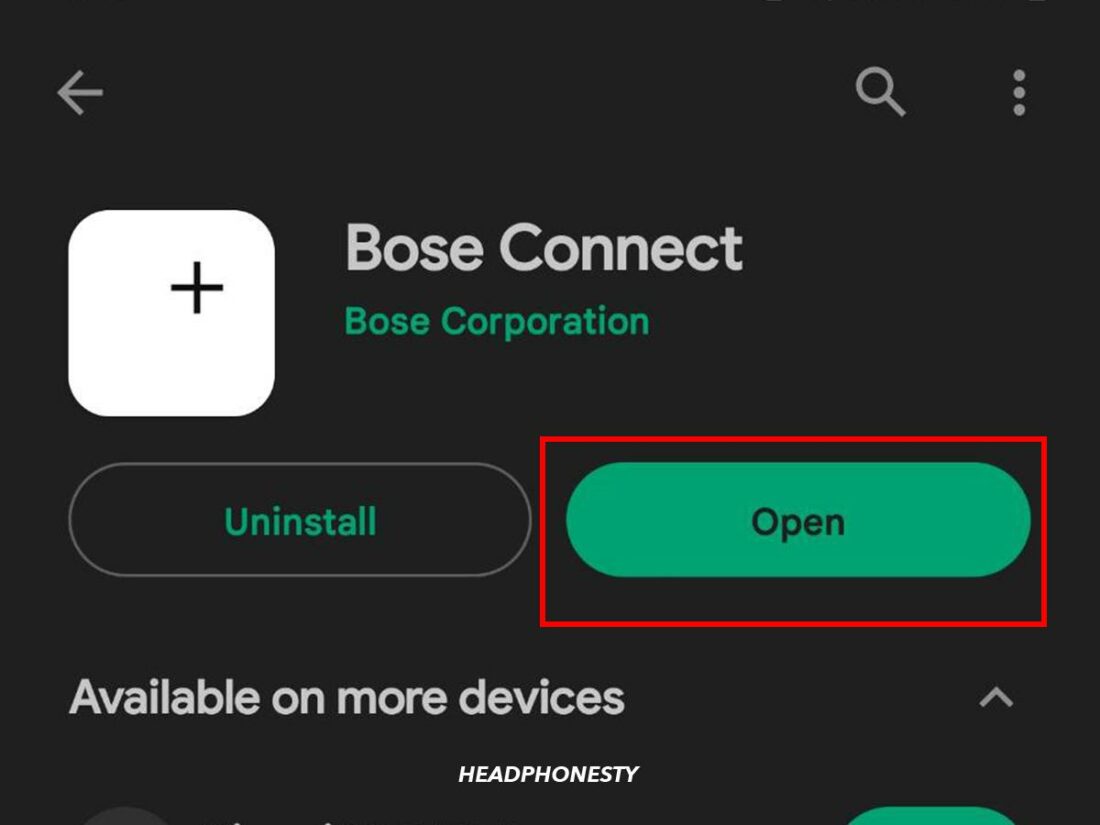 Open the Bose Connect app.