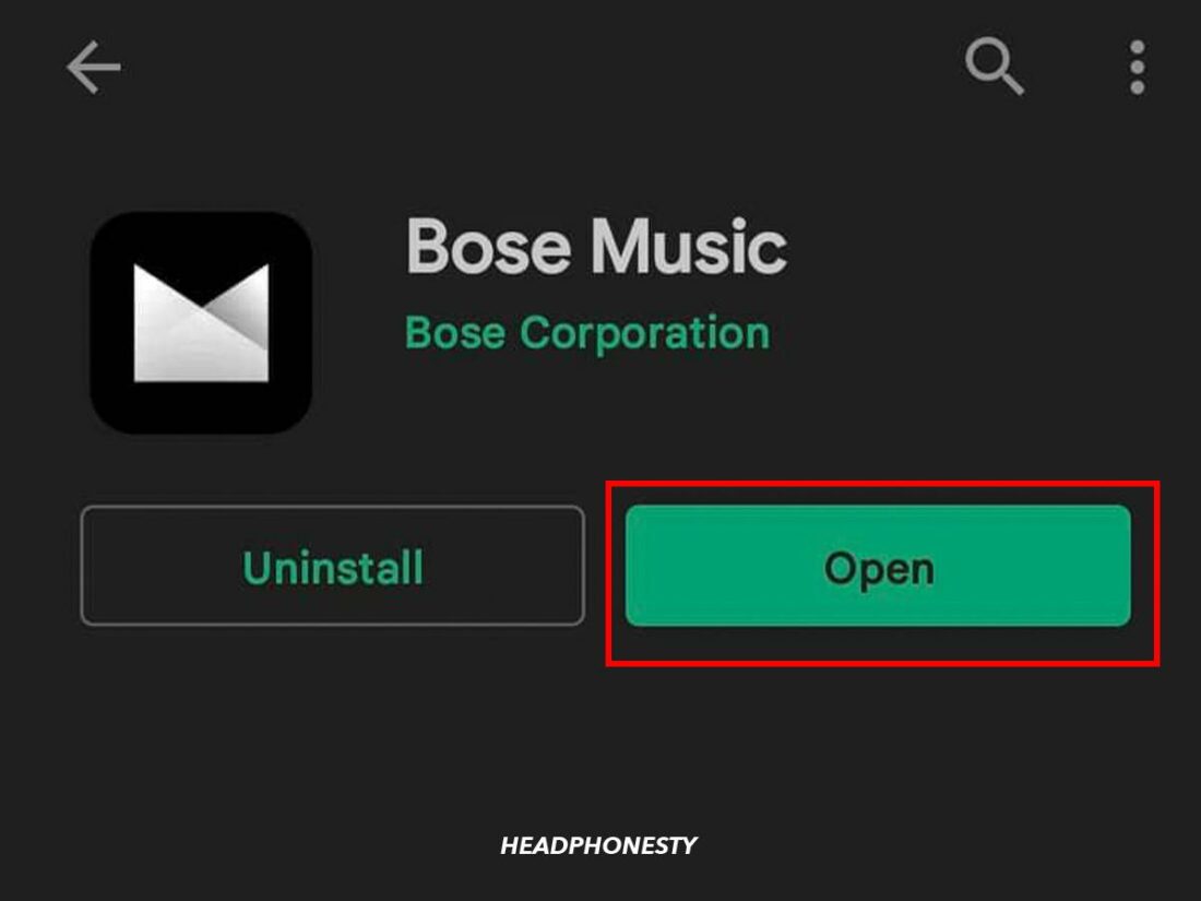 Open the Bose Music app.