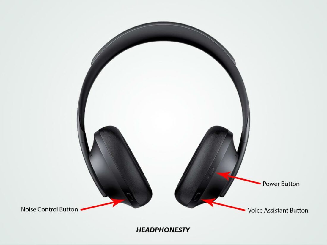 An image showing the buttons of Bose Noise Cancelling Headphones 700.