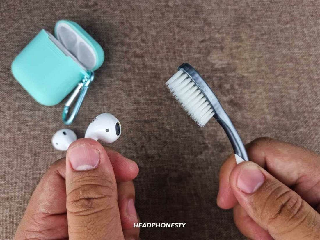 Use a toothbrush to clean remaining debris