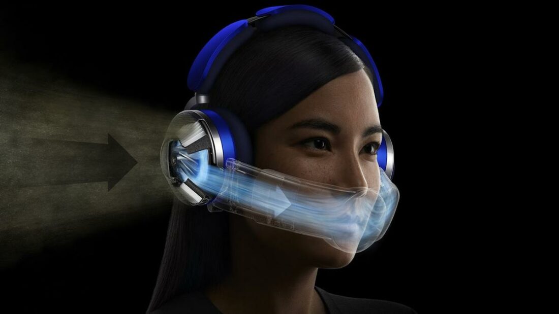 The Dyson Zone funnels air from the built-in accelerometers and electrostatic filters in the ear cups (From: Dyson).