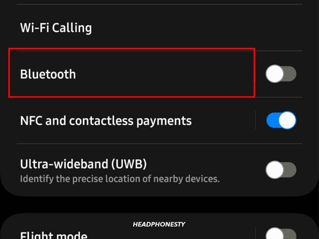 Select the Bluetooth menu.