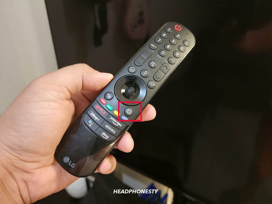 Press the settings button on your remote