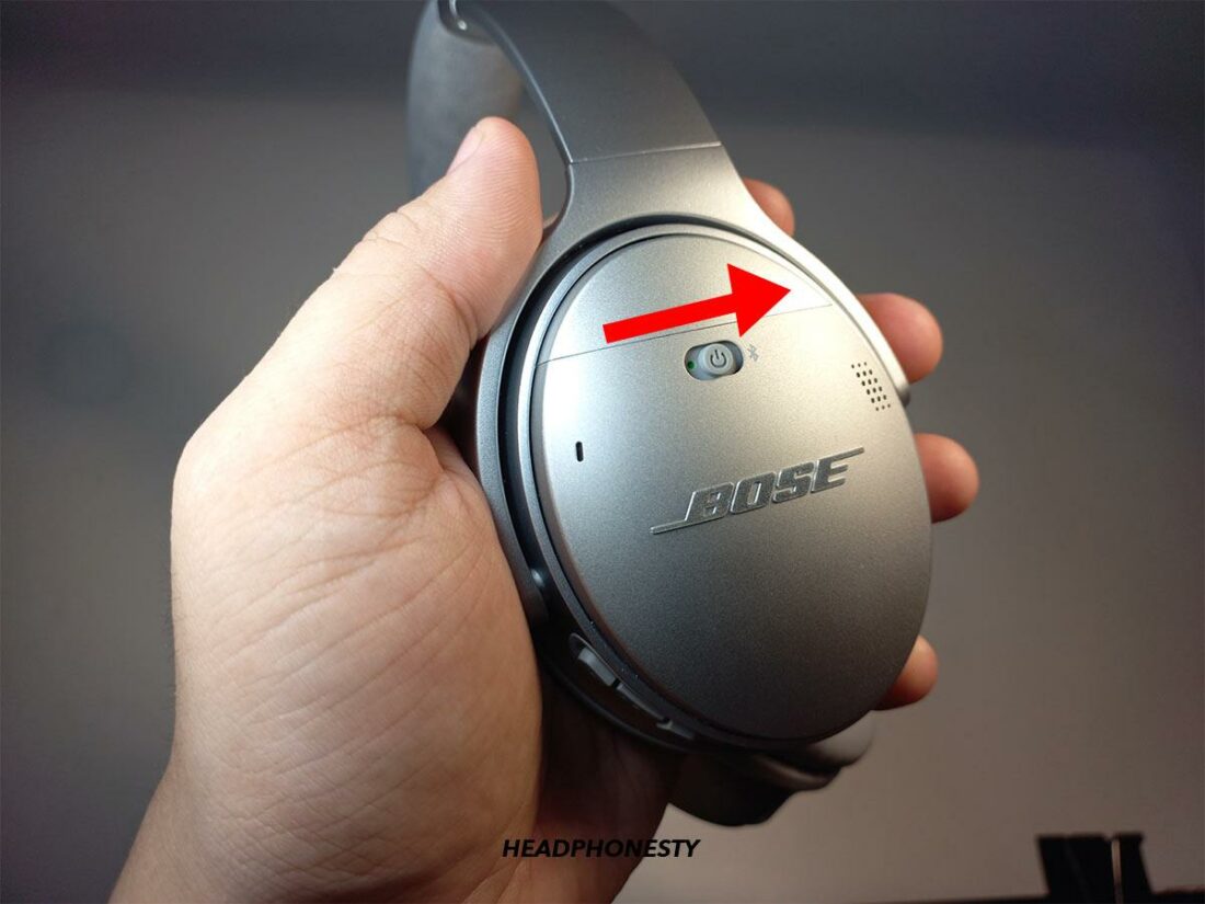 Turn on your Bose headphones and put them in pairing mode.