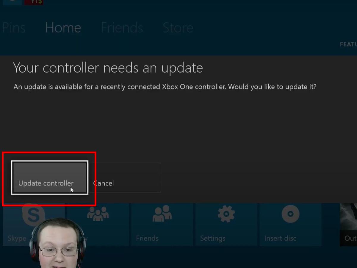 Click Update Controller. (From: Youtube/NicKingShow)