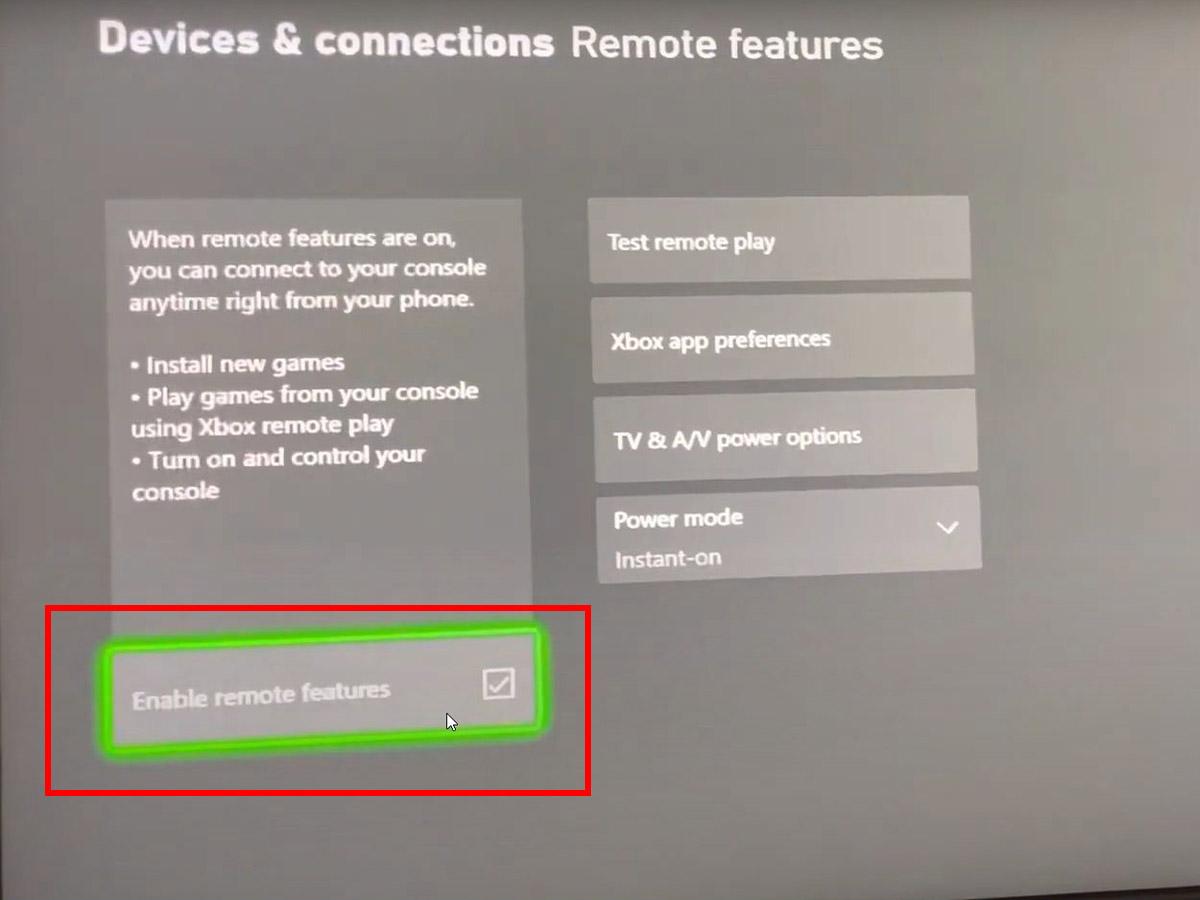 Enable remote features box. (From: Youtube/ VVaby)