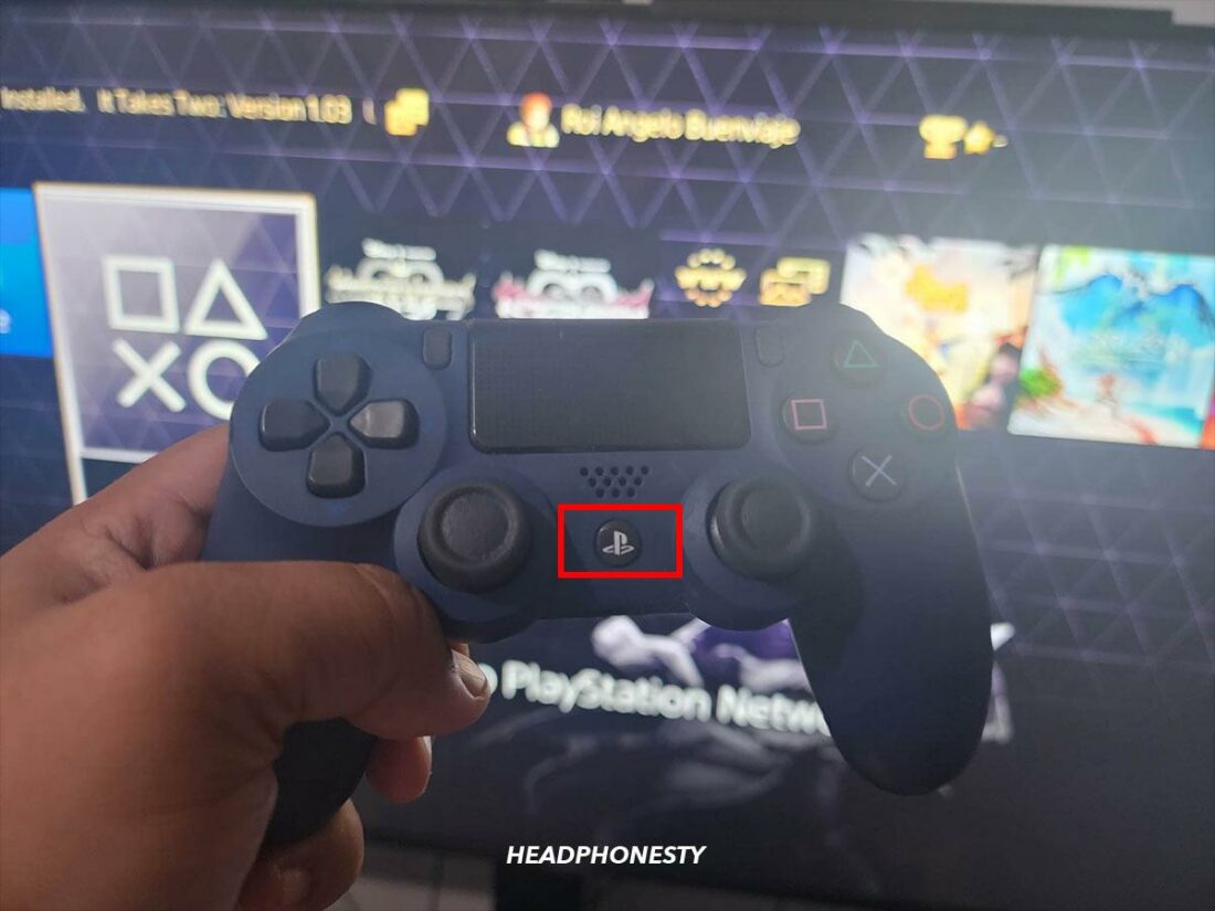 Press the PlayStation button on your controller.
