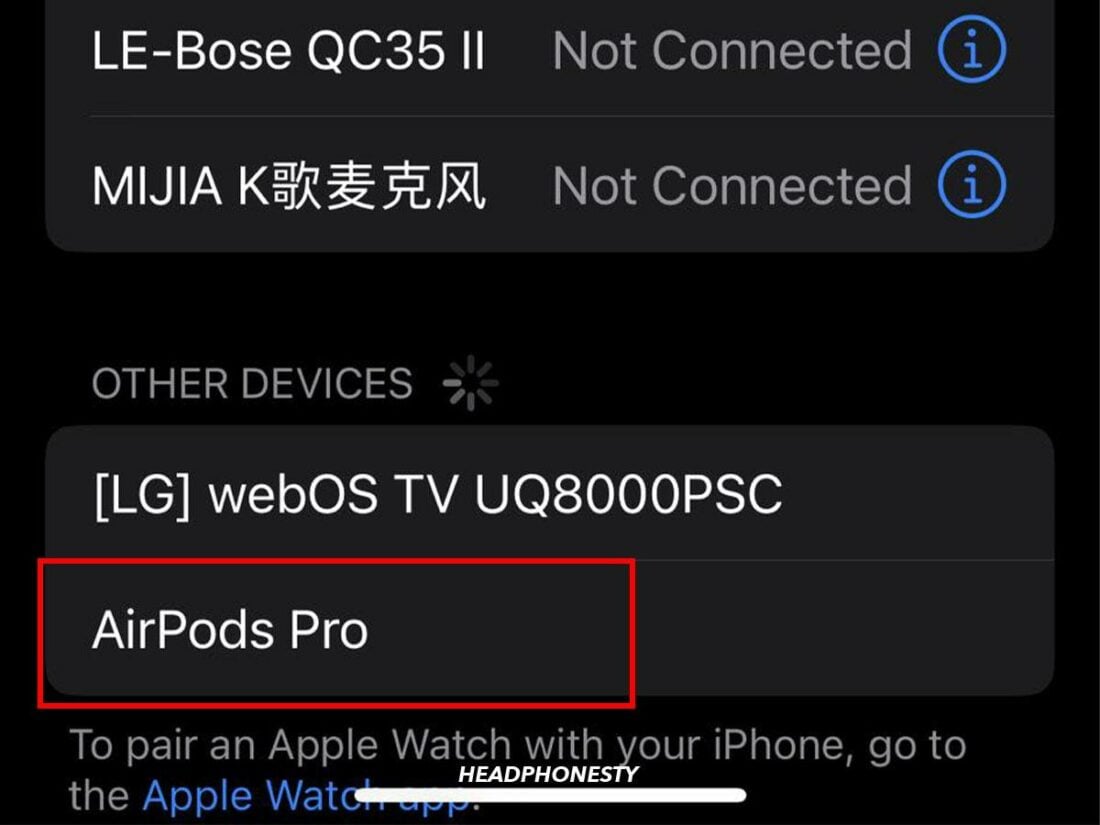 Select AirPods Pro.