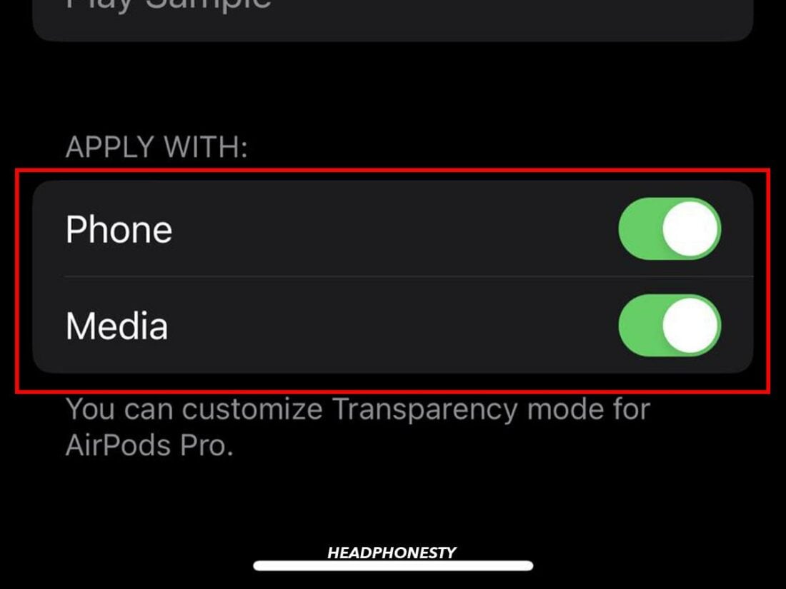 Applying custom audio settings to Phone and Media