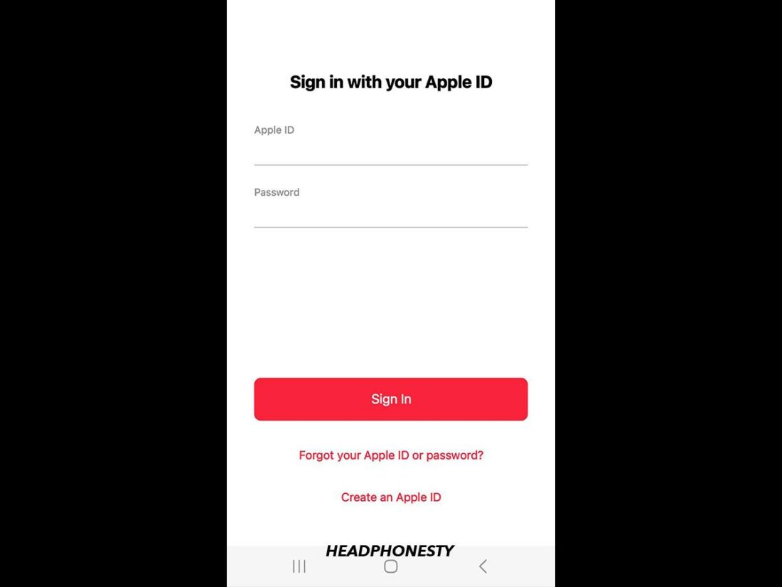 Tap Sign In and enter your Apple ID and password.