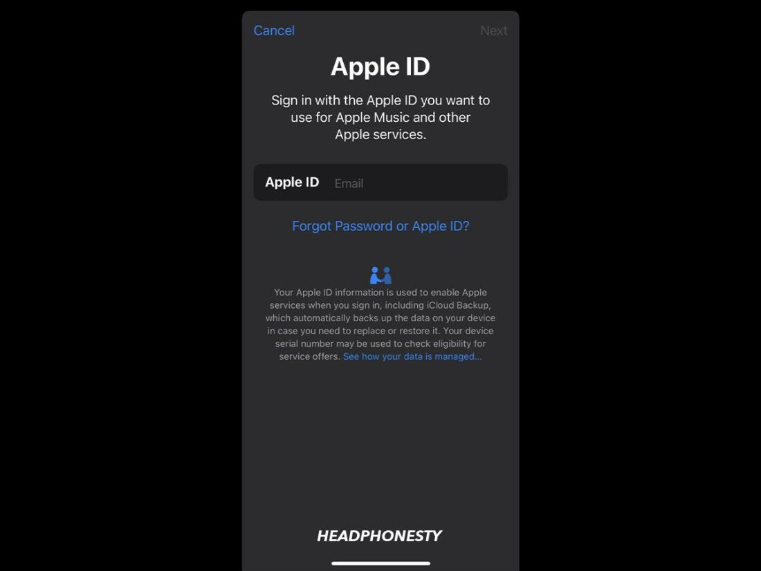Choose Sign In and enter your Apple ID and password.
