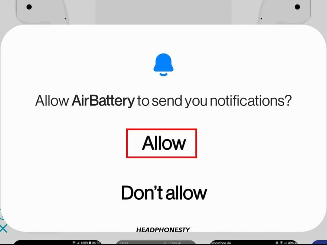 Select 'Allow' to receive notifications.