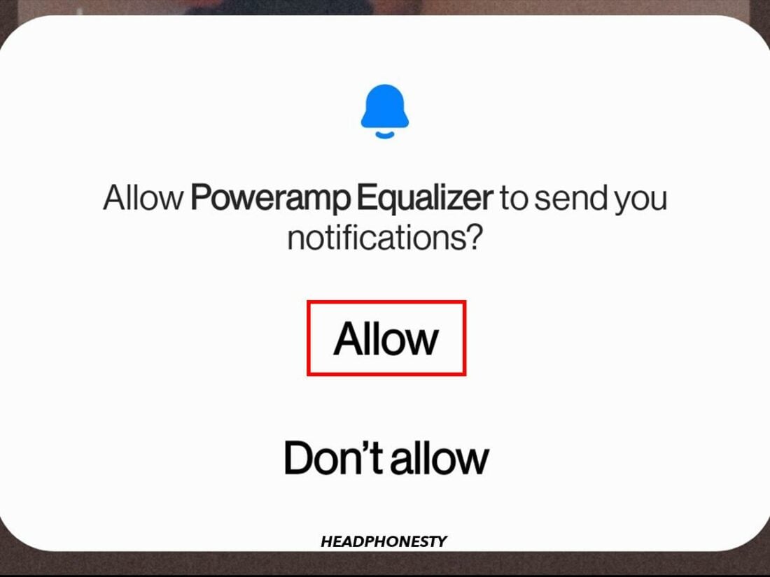 Allow notifications from Poweramp Equalizer.