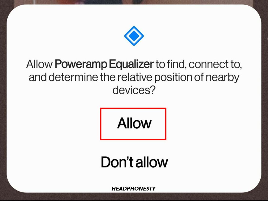 Let Poweramp Equalizer scan for devices.