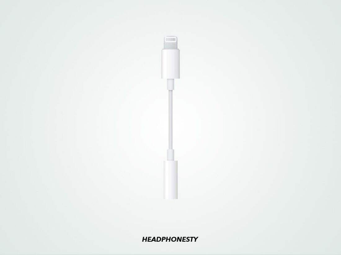 Apple Lightning to 3.5 mm Headphone Jack Adapter (From: Amazon).