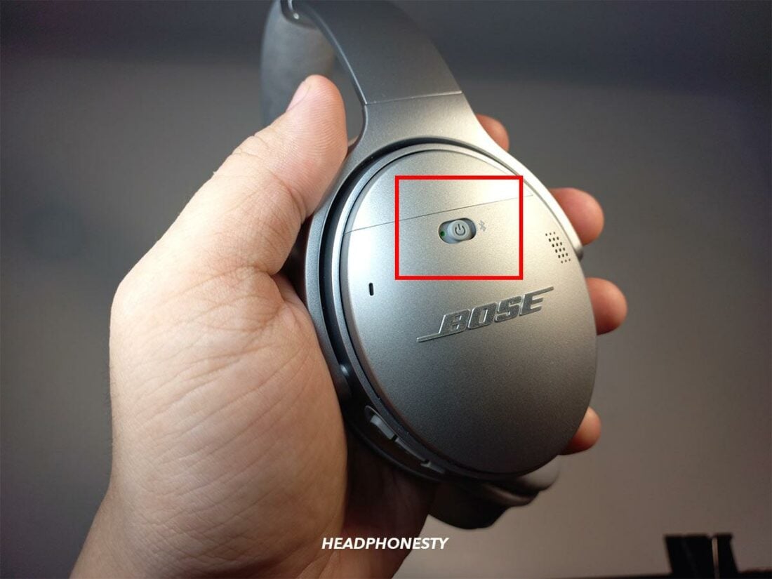 Bose headphone power button.