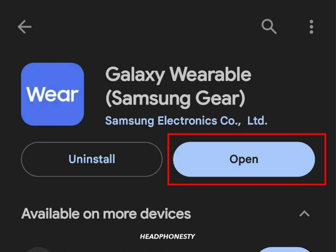 Open the Galaxy Wearable app.