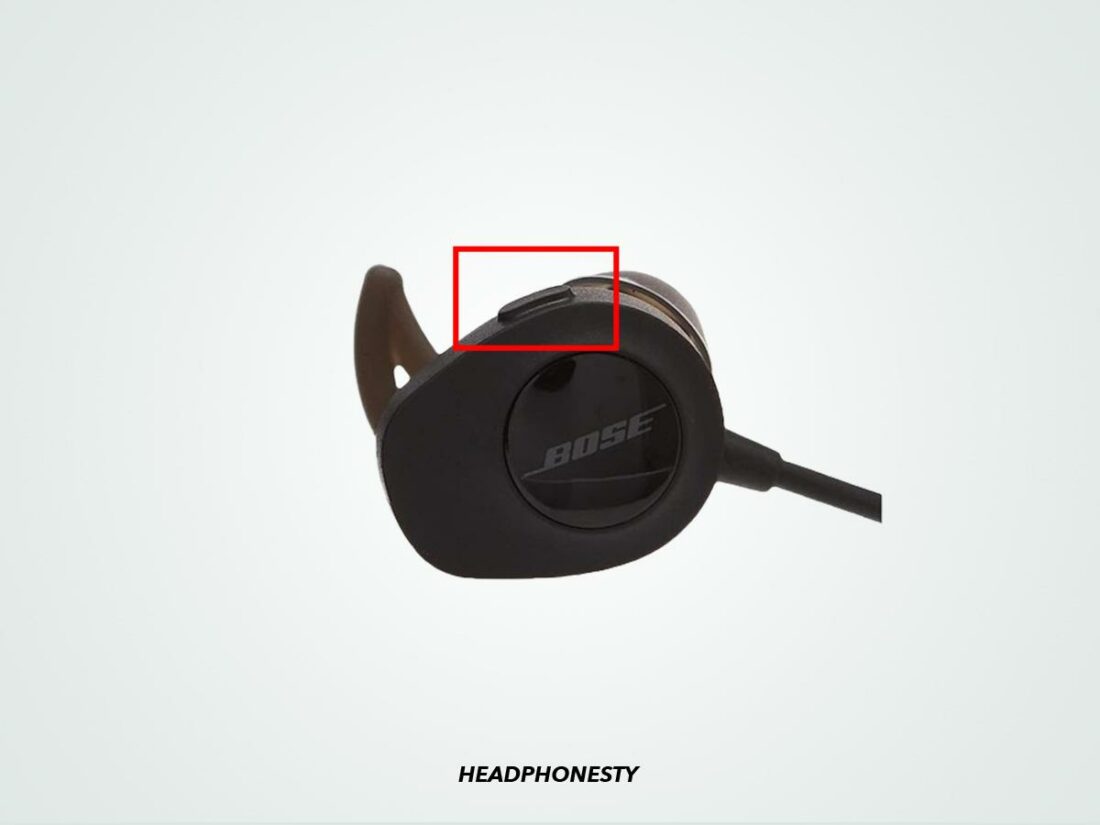 Bose Soundsport wireless headphone charging port. (From: Amazon)