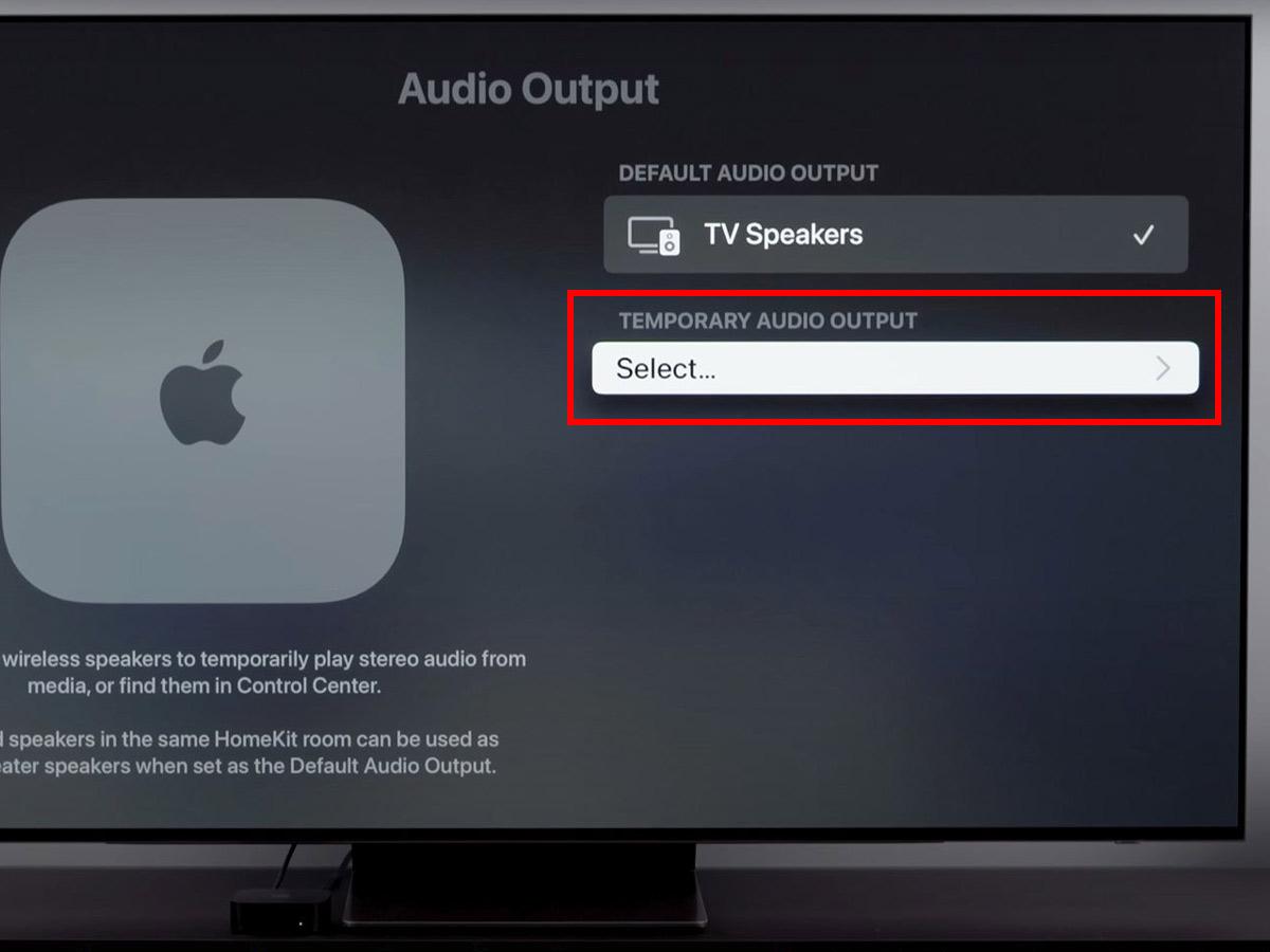 Go to 'Temporary audio output' and choose 'Select.' (From: Youtube/Digital Trends)