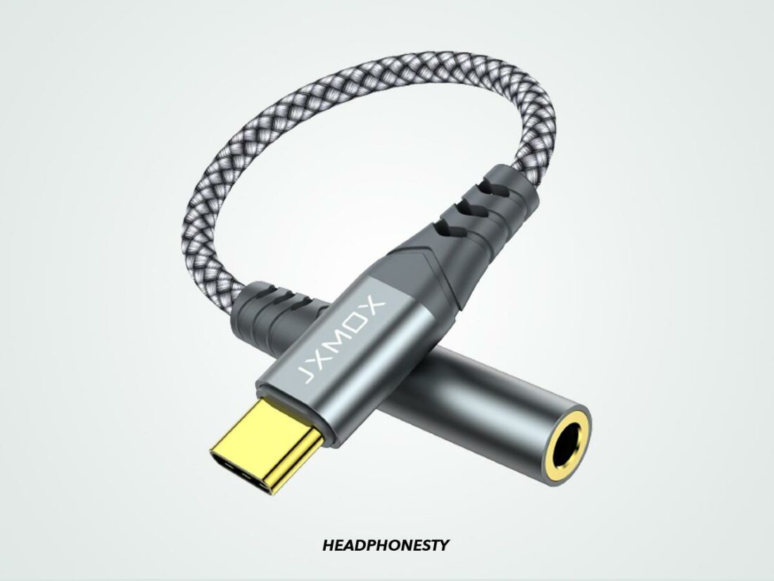 JXMOX USB Type C to 3.5mm Female Headphone Jack Adapter (From: Amazon).