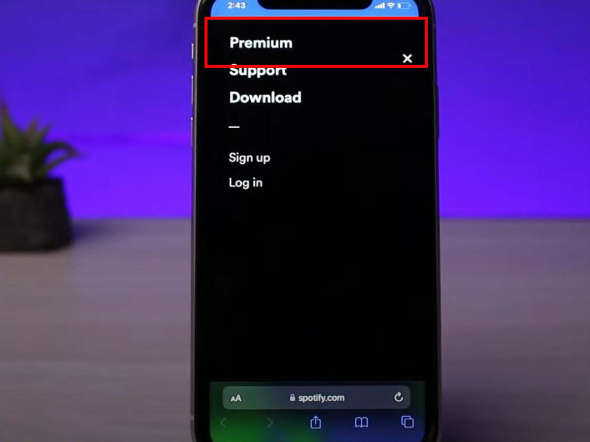 Tap 'Premium.' (From: Youtube/How To Geek)