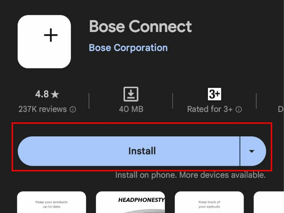 Install Bose Connect app.