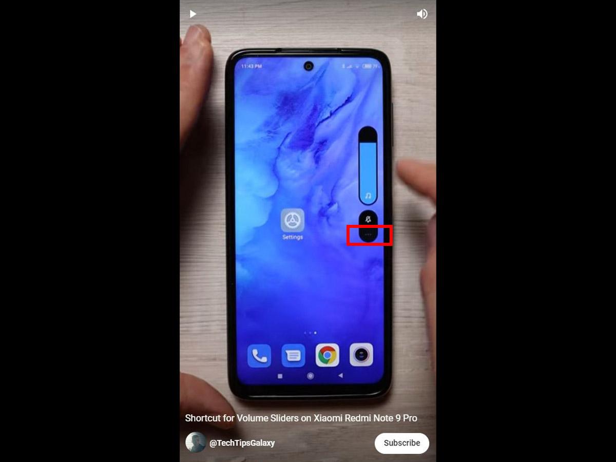 Tap the three-dot menu icon beneath the slider. (From: Youtube/Tech Tips Galaxy)