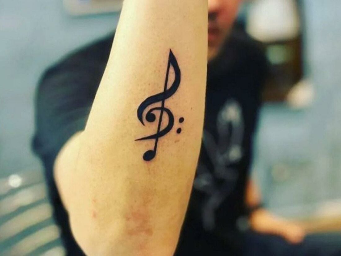 A music symbol combination tattoo. (From: Instagram/Needle Arts Tattoo Studio)