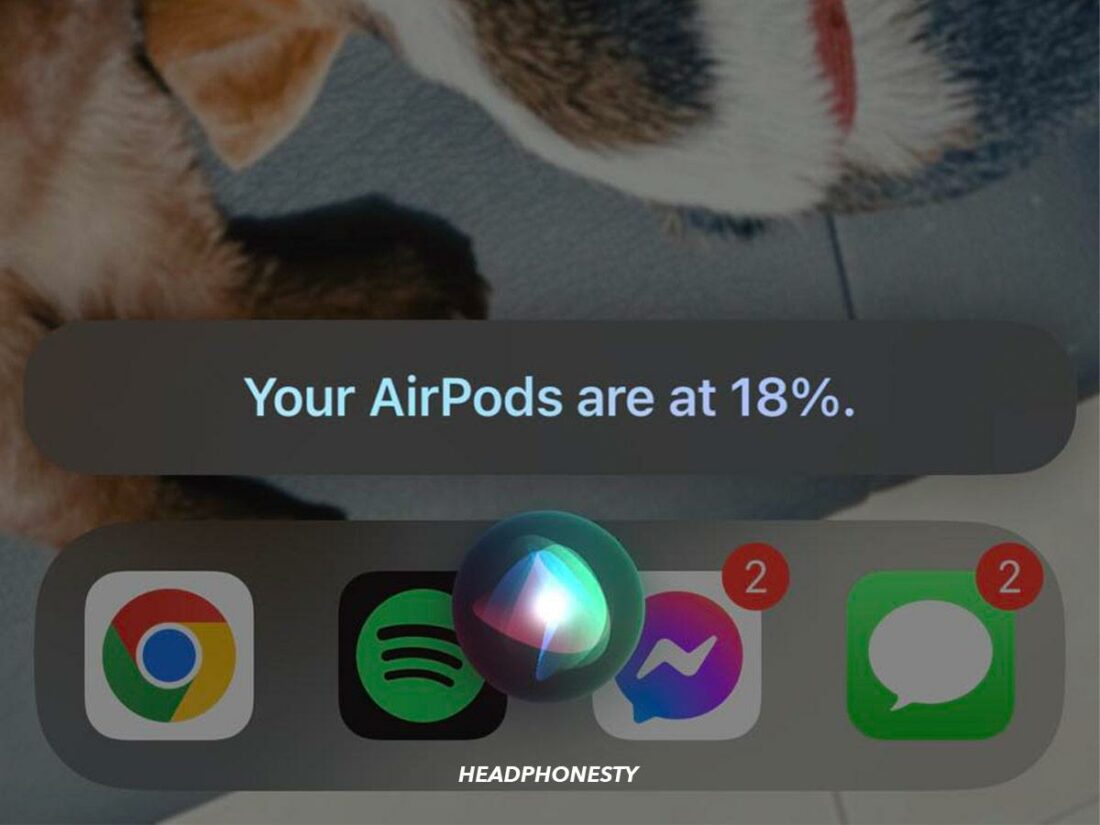 AirPods battery level.