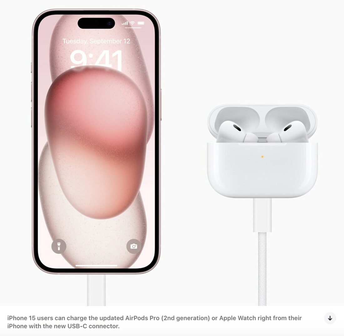 iPhone 15 can now charge your AirPods Pro 2 (With USB-C connector)