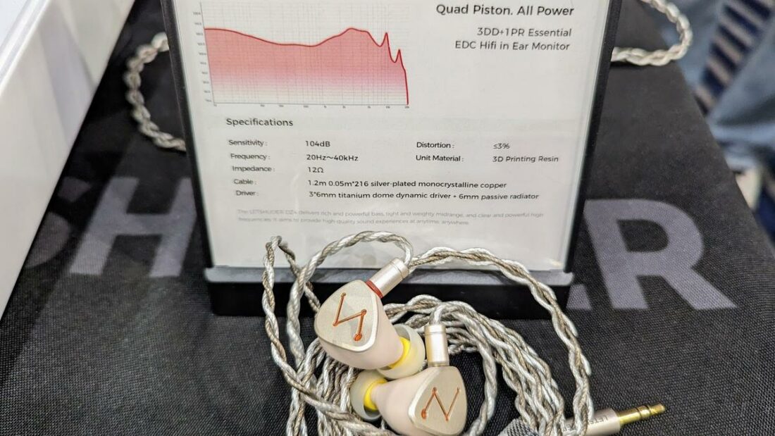 The LETSHOUER official DZ4 frequency response graph. (Displayed at CanJam SoCal, 2023)