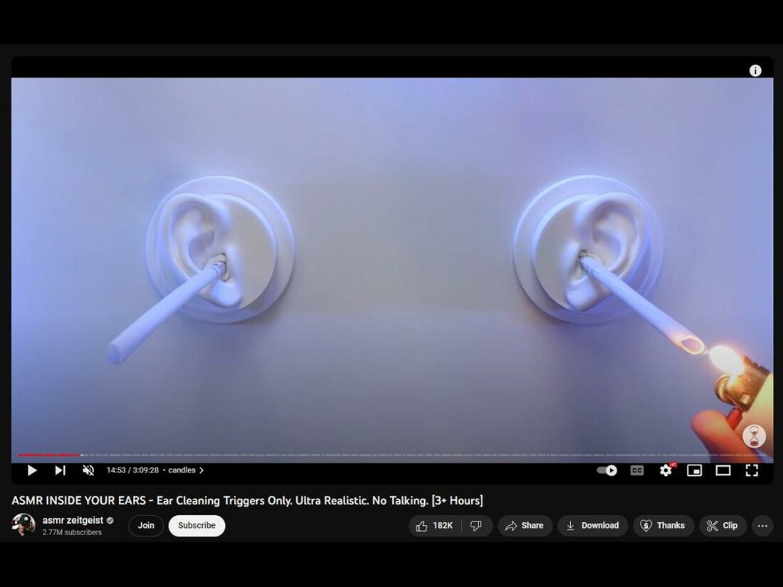 Ear Cleaning ASMR by ASMR Zeitgeist. (From: Youtube/ASMR Zeitgeist)