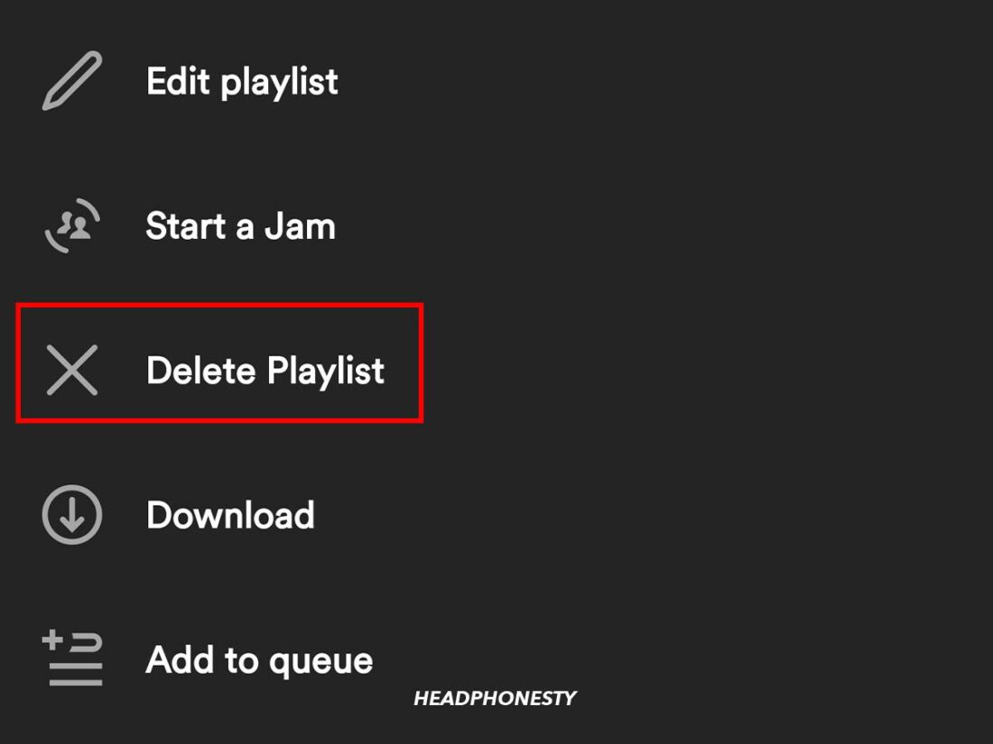 Select Delete Playlist.
