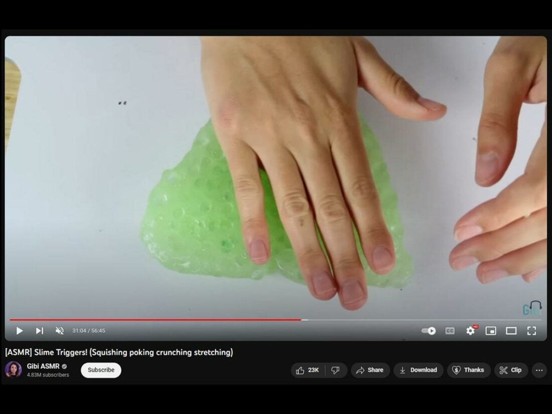 Slime Triggers by Gibi ASMR. (From: Youtube/Gibi ASMR)