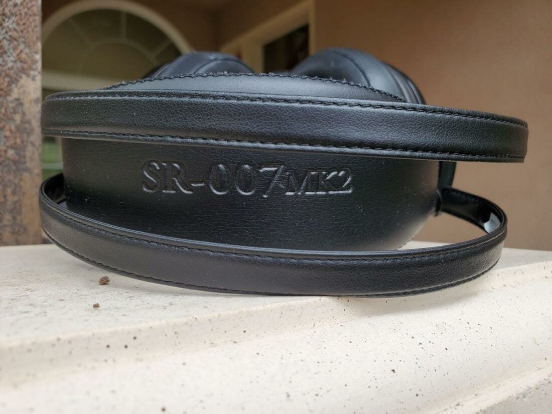 Unlike the plastic headbands of most Stax products, the SR-007's headband is wrapped in plush leather.