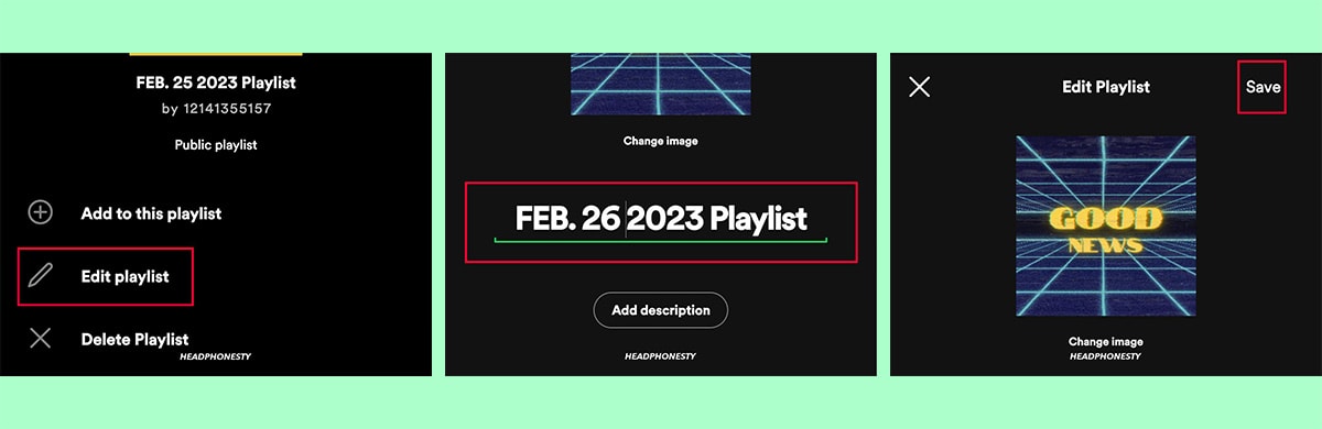 Change the name of the playlist