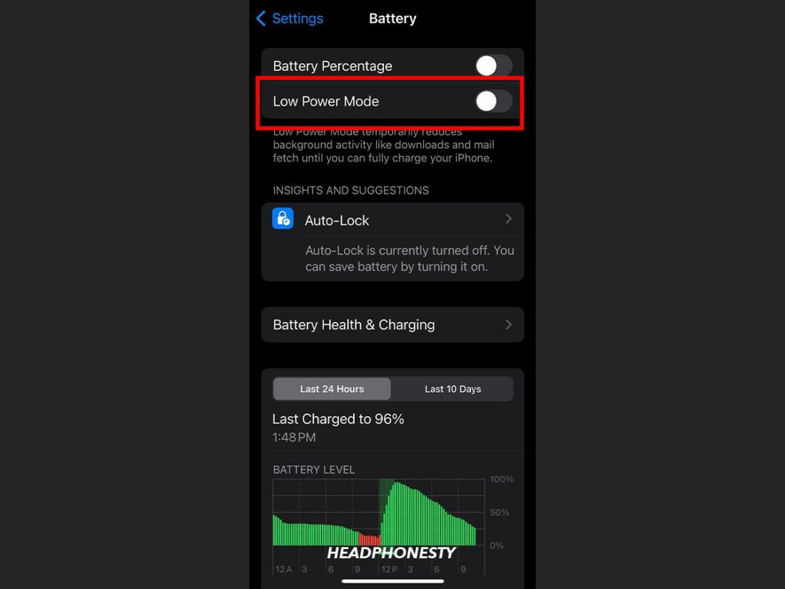 Turn Low Power Mode off in the Battery menu