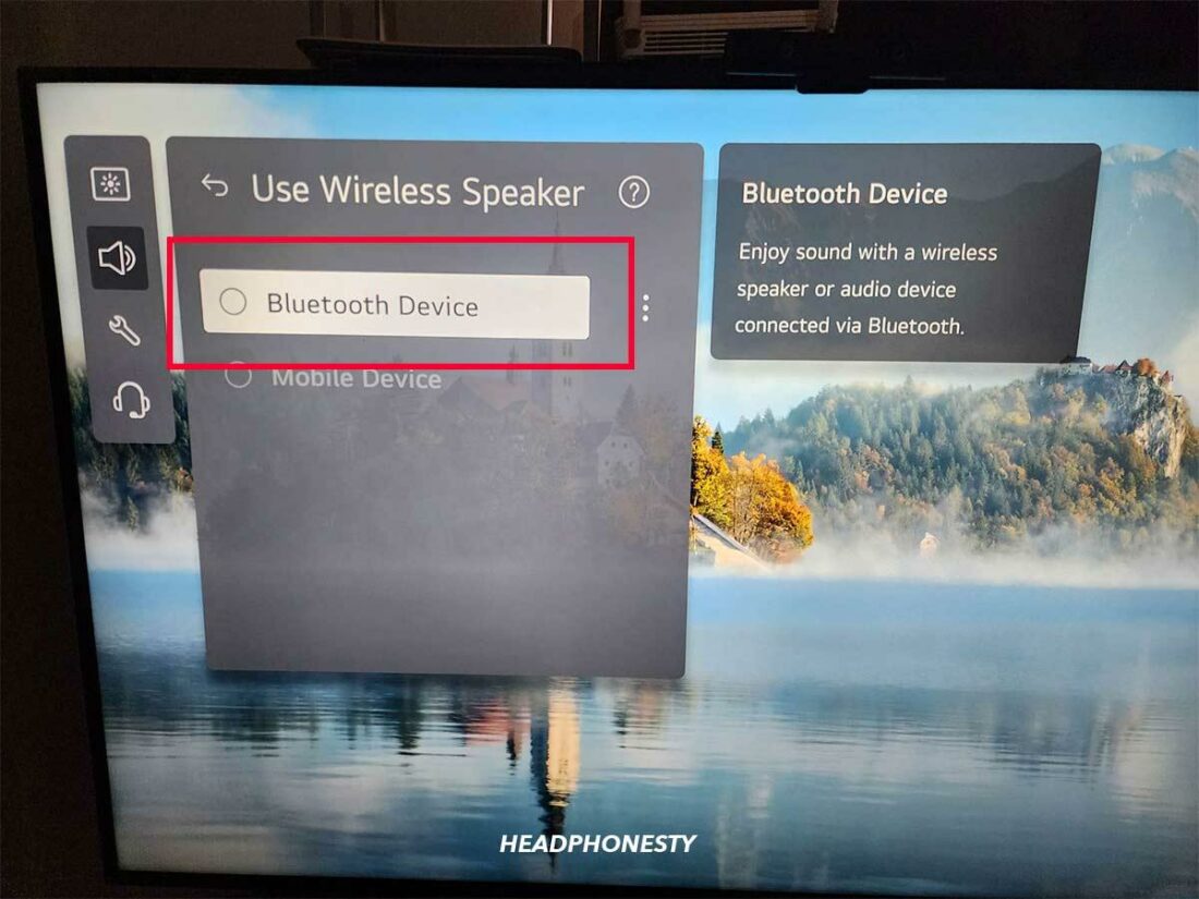 Select Bluetooth Device.