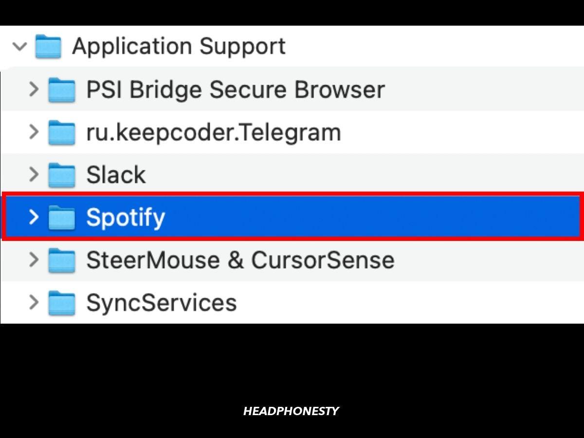 Delete Spotify folders in Library > Application Support folder