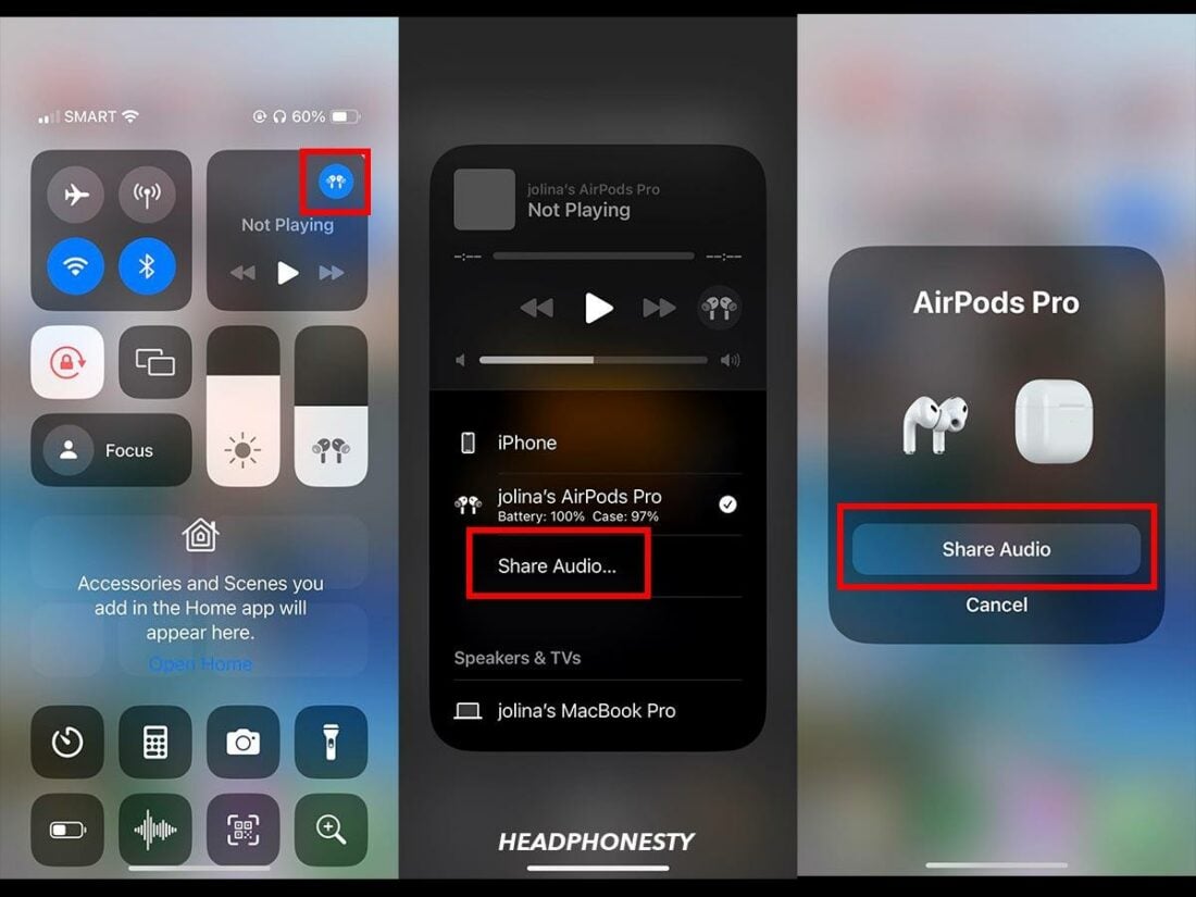 Steps on how to connect two AirPods to one phone