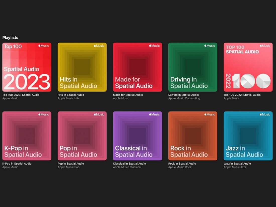 Apple Music Spatial Audio playlists