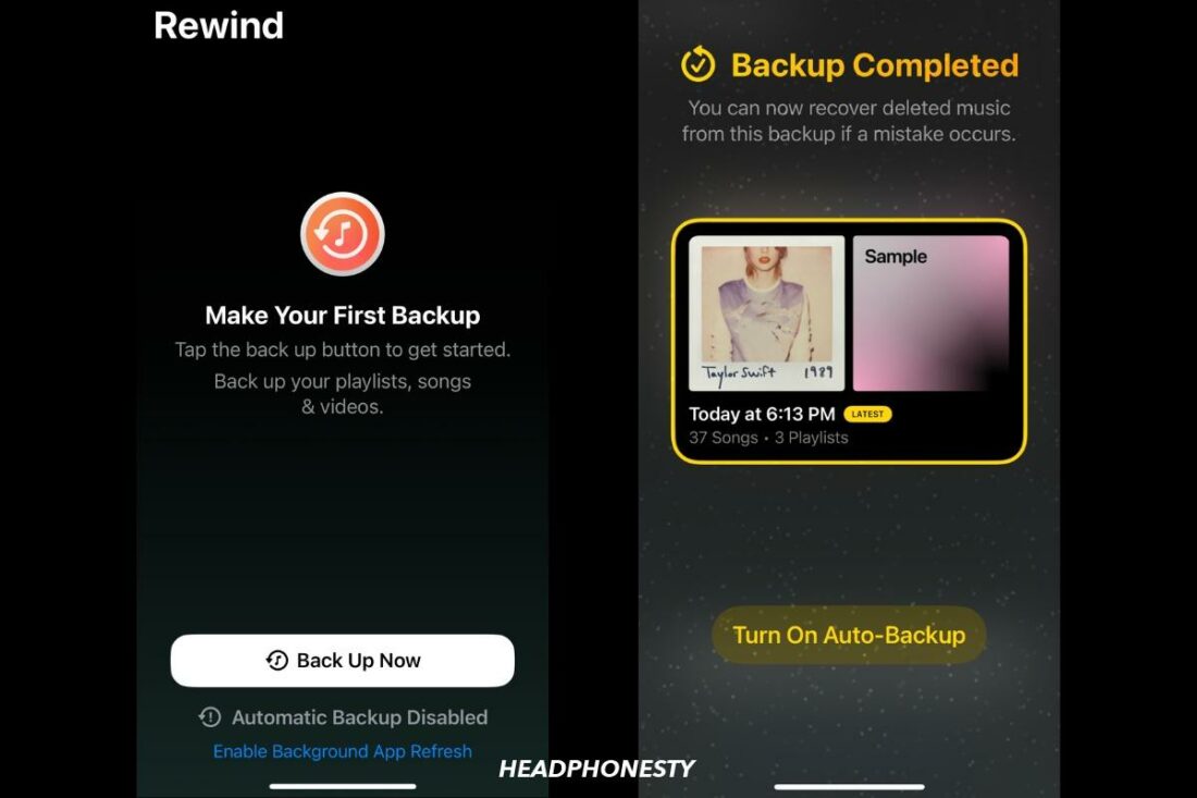 How to Backup Apple Music playlists on Rewind app