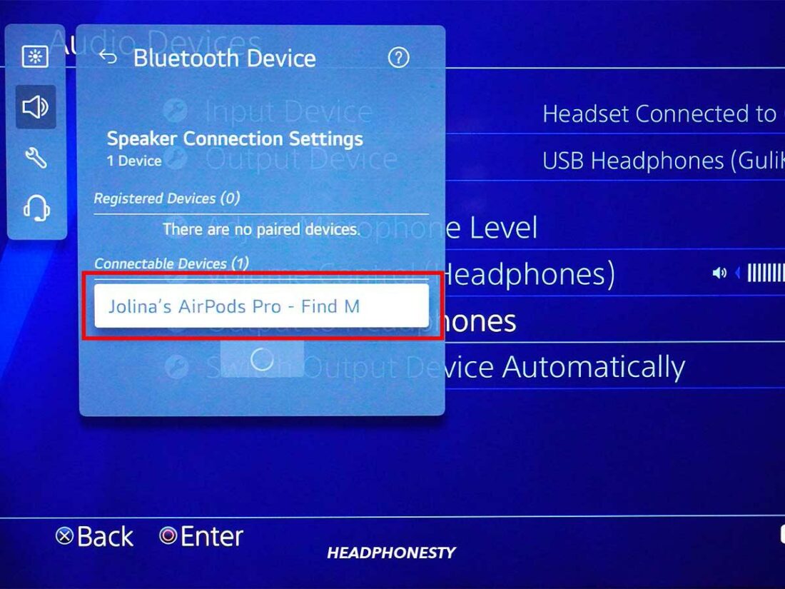 Connecting AirPods to TV while PS4 is plugged in.