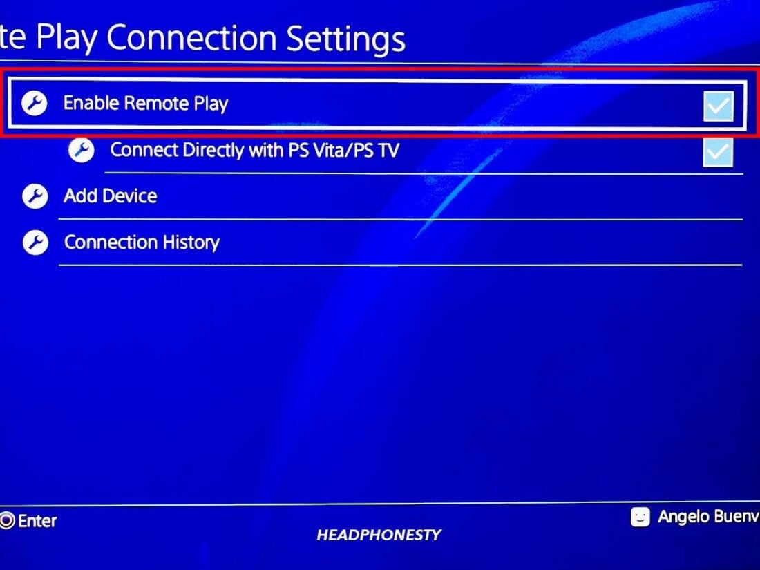 Check the box beside the Enable Remote Play.