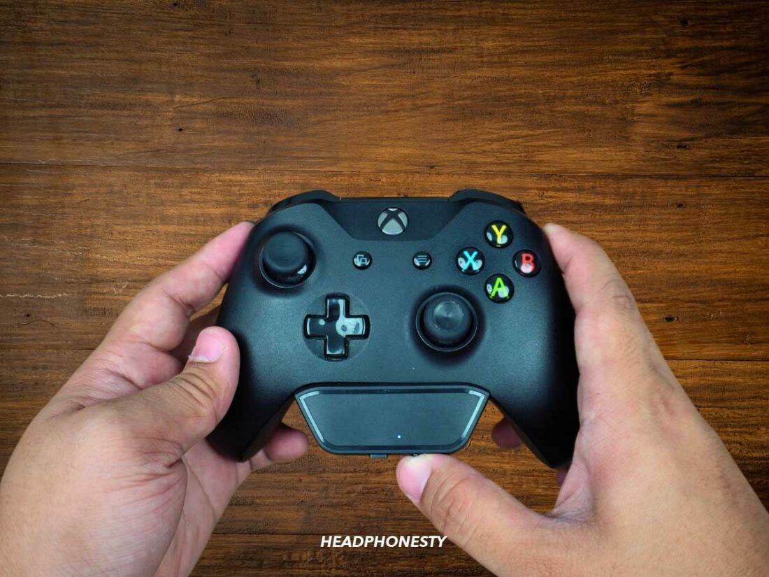 Bluetooth dongle connected to an Xbox controller.