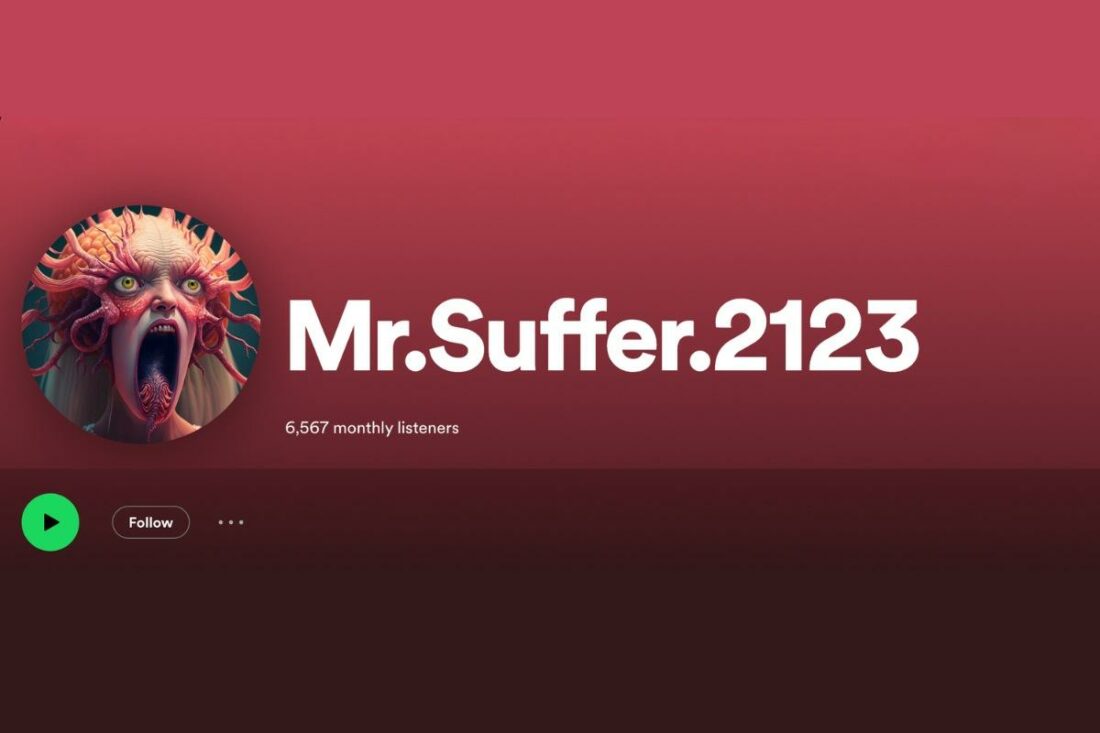 Mr.Suffer.2123's 'creepy' AI artist cover (From: Spotify)