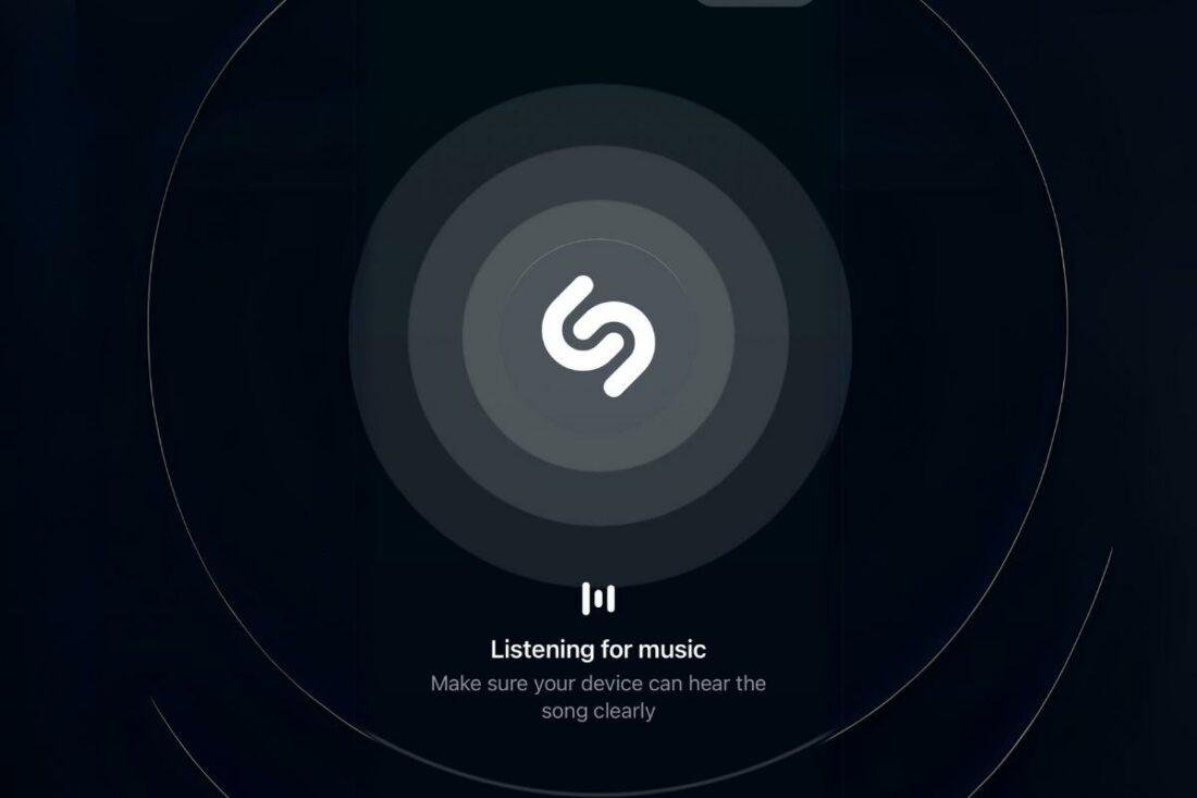Shazam's interface when listening for music to identify.