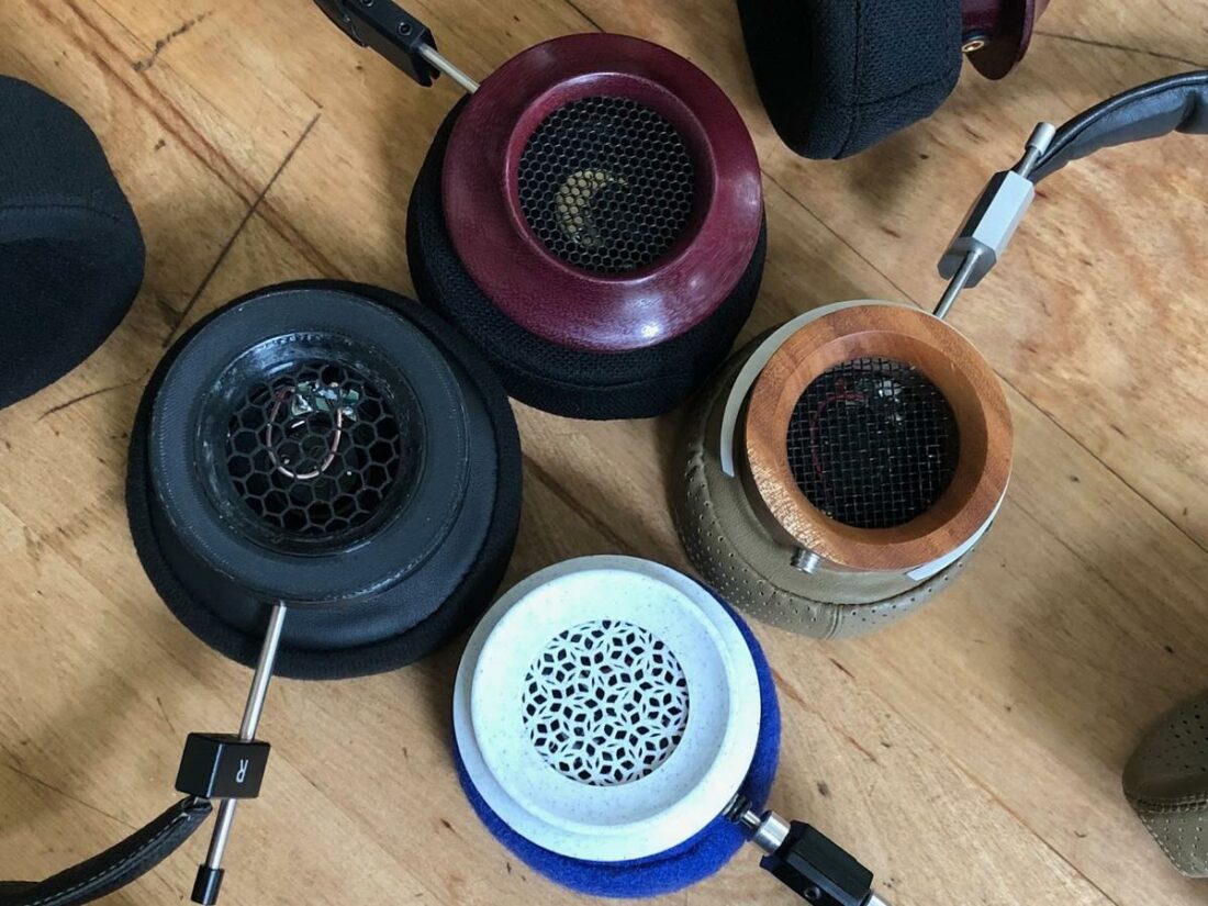 Choose your flavor. The brown wooden cup pair are covered in the Introduction to Grado Modifications article. (From: Trav Wilson)