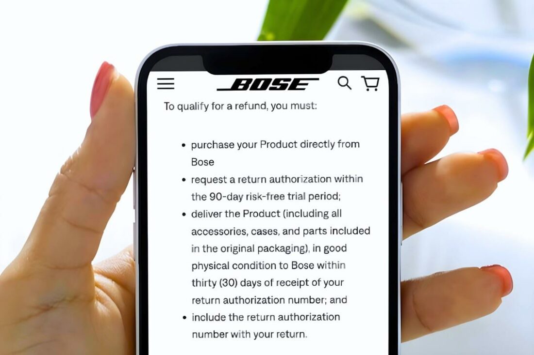 Reading the Bose return and refund policy.