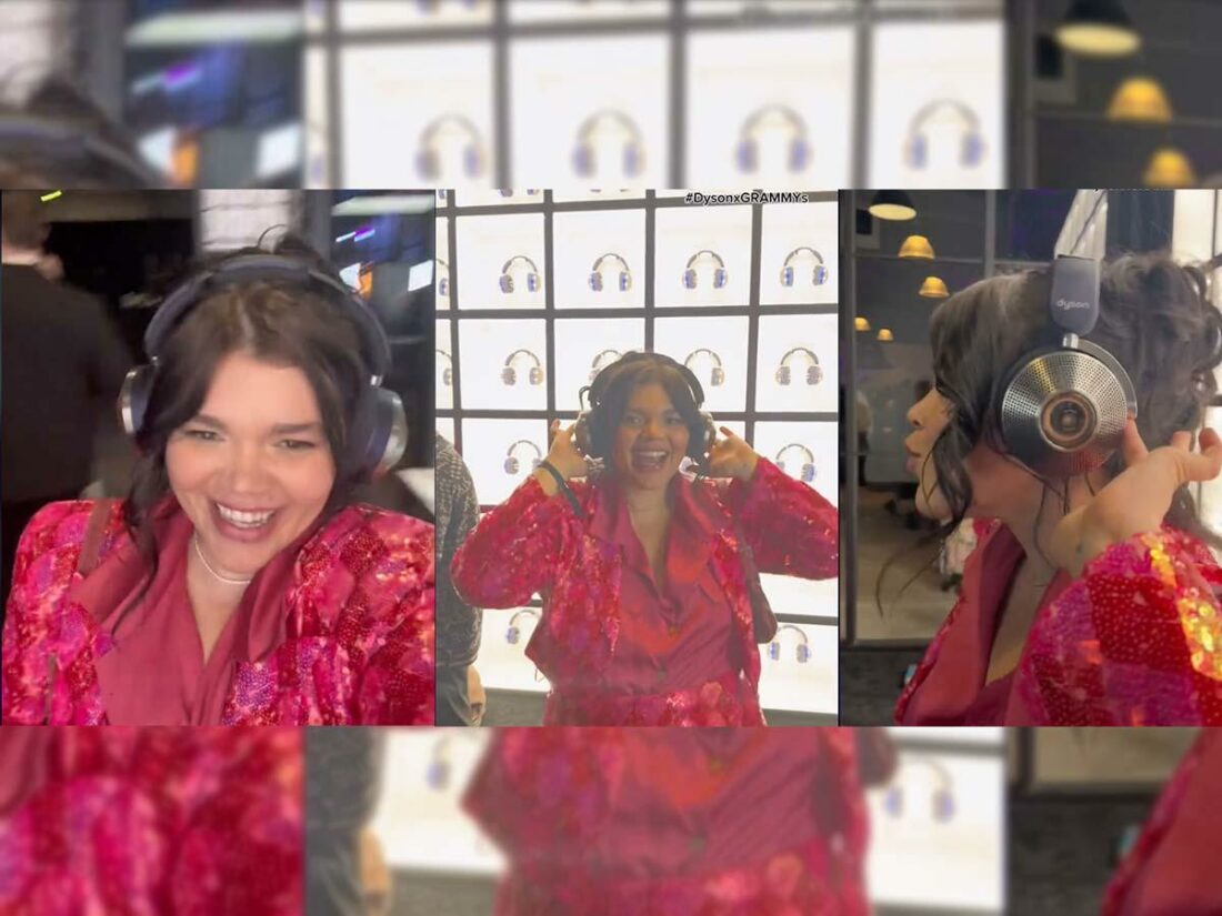Content creator wearing the Dyson Zone in one of the parties on the 66th Grammy Awards. (From: Tiktok/tiffbaira)
